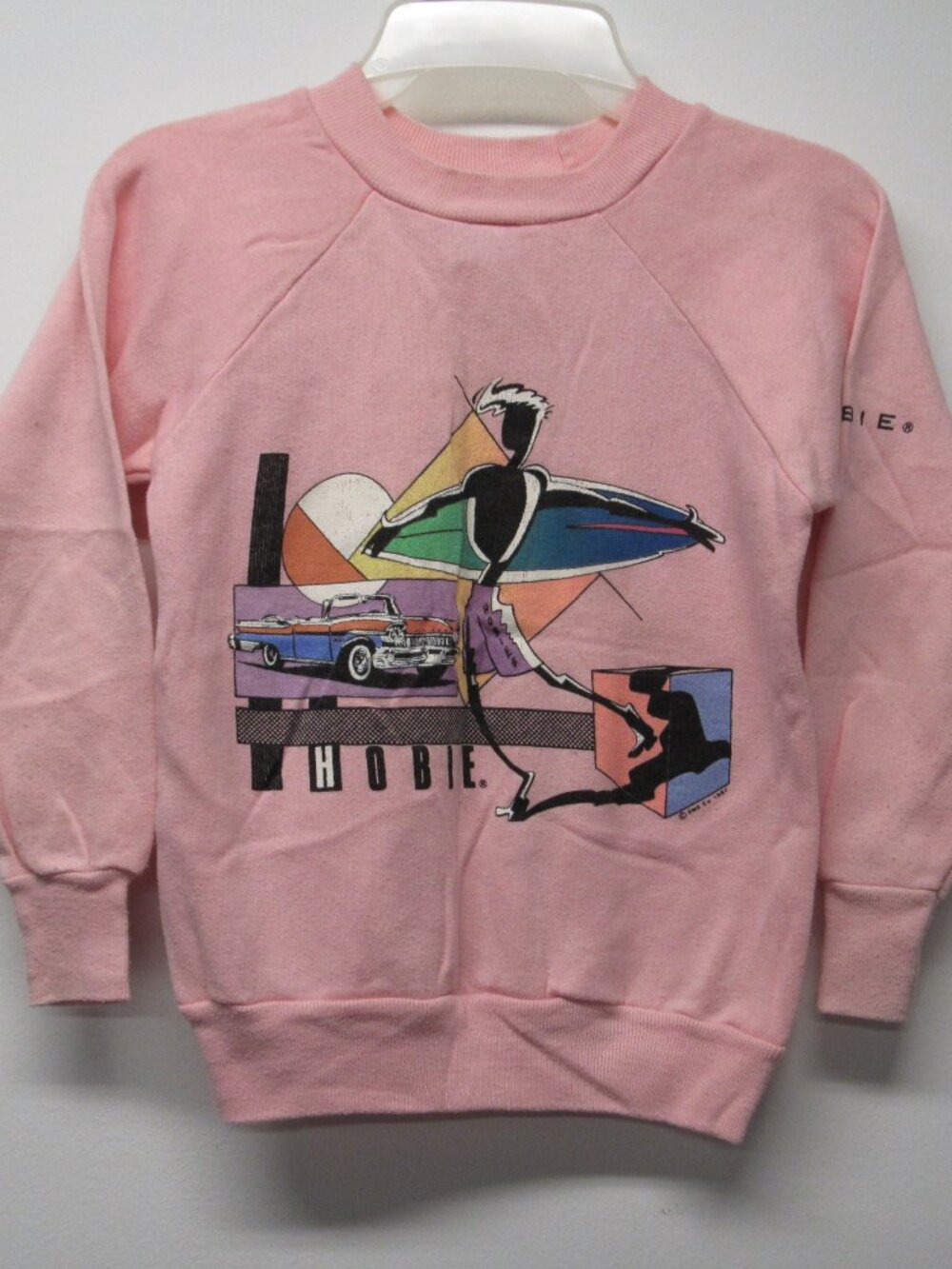 Vintage 1980’s Hobie Surf Surfer Classic Car Pink Crewneck Sweatshirt Kids sz M